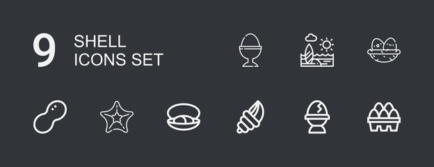 Editable 9 shell icons for web and mobile