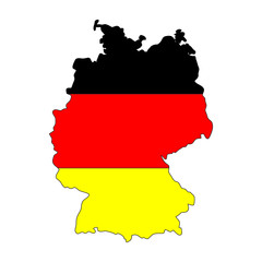 Wall Mural - germany map vector with flag, isolated on white background.