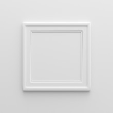 3D Illustration - Empty White Picture Frame 