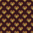 Steampunk seamless pattern with heart clockwork.