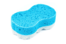 Blue Bath Sponge On White Background