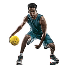 African Basketball Player Young Man Isolated White Background
