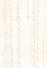 Wall Mural - Beige abstract Indian arrows. Watercolor seamless texture. Hand painted background.