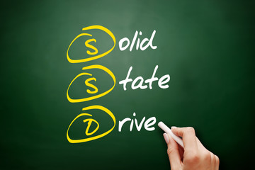 Poster - ssd - solid state drive acronym, technology concept background