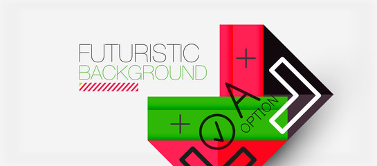 abstract background, geometric business multicolored paper infographic - triangle frames for text, i