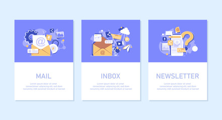 Poster - email sending concept, online advertising,Email and messaging,Email marketing campaign,flat design icon vector illustration