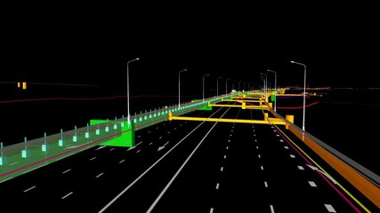 Wall Mural - the bim model of the underground infrastructure object of urban utilities