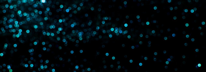 blue glitter texture christmas abstract - panoramic background or bokeh with blank space