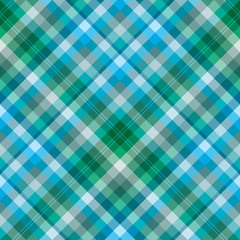 Seamless pattern in marvelous creative blue and green colors for plaid, fabric, textile, clothes, tablecloth and other things. Vector image. 2