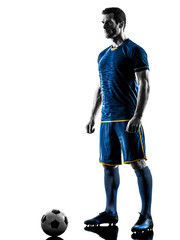 Wall Mural - soccer player man standing silhouette isolated