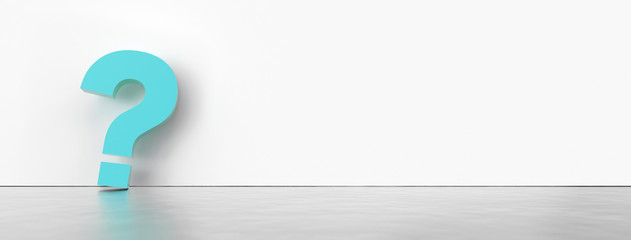 Poster - colored question marks background concept. 3D Rendering.