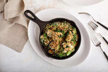 Wall Mural - Broccoli crumble in a pan