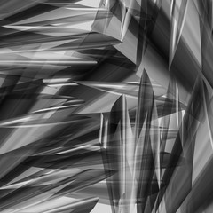 Poster - Angular spikey abstract in black and white