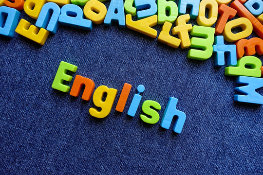 English with colorful letters. Education concept.