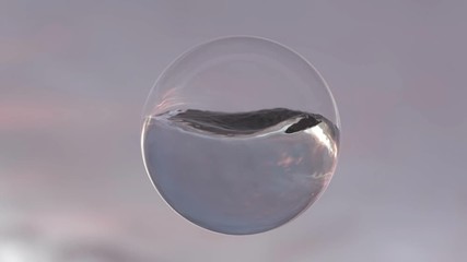 Wall Mural - sea wave in a glass sphere