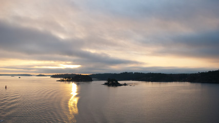  Baltic sea, sunrise, Scandinavia, Sweden, Islands, view from the ferry