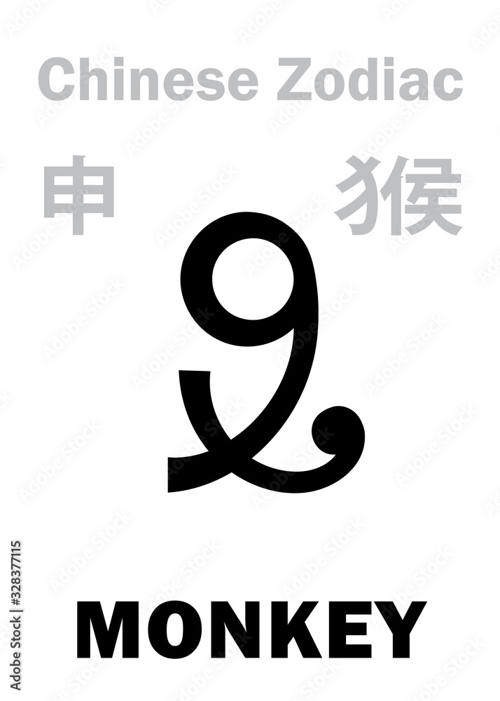 Astrology Alphabet: MONKEY [猴] sign of Chinese Zodiac. (Also: Hanuman ...