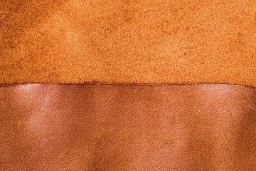 Brown leather.Natural leather texture. Brown  leather combination background.Smooth and matte leather material. Texture of  brown leather.