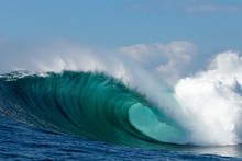 Perfect Big Blue Breaking Wave
