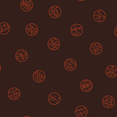 Canvas Print - Seamless vector pattern with symbols of demons