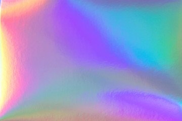Poster - Abstract trendy rainbow holographic background in 80s style. Blurred texture in violet, pink and mint bright neon colors.