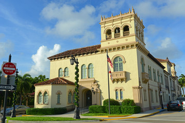 Palm Beach Town Hall was built in 1925 in downtown Palm Beach, Florida FL, USA.