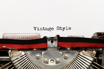 Poster - Vintage style concept title text printed on paper with typewriter
