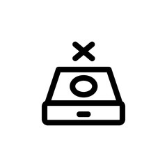 Poster - disc drive off icon. Perfect for application, web, logo and presentation template. icon design line style