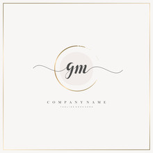 GM Initial Letter Handwriting Logo Hand Drawn Template Vector, Logo For Beauty, Cosmetics, Wedding, Fashion And Business