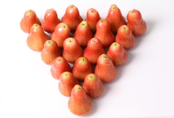 Rose apples isolated on white background