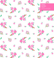 Wall Mural - Lush spring plant design pattern