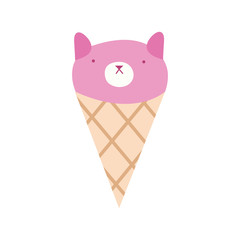 Wall Mural - cute little cat in ice cream cone