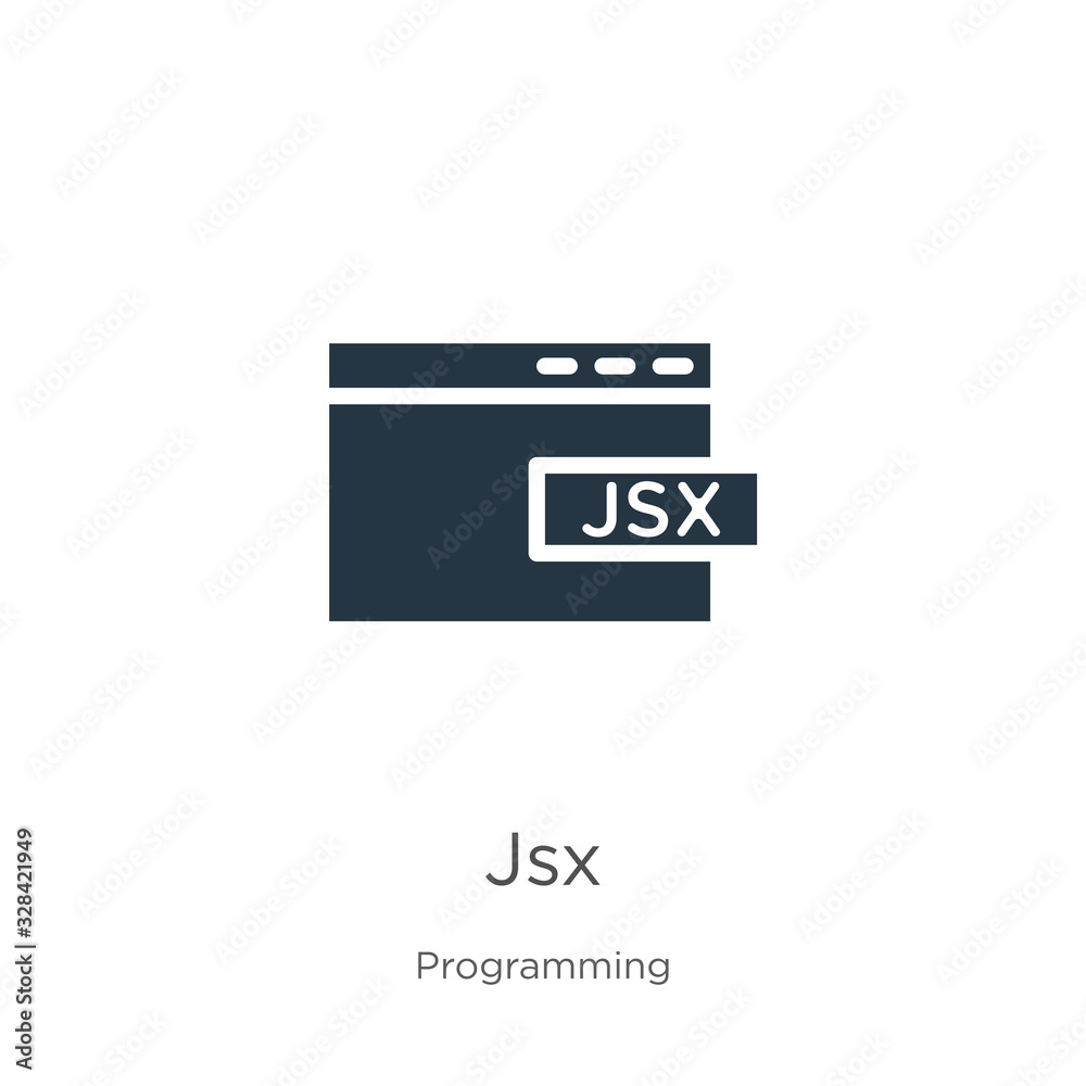 Jsx icon vector. Trendy flat jsx icon from programming collection isolated on white background. Vector illustration can be used for web and mobile graphic design, logo, eps10