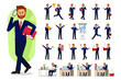 © VT - Set of Businessman character design. Vector illustration.