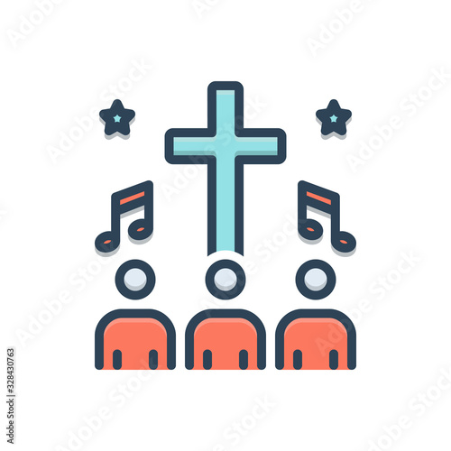 Fotomural Color illustration icon for hymn