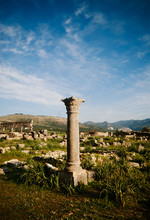 Ancient Roman Ruins At An Archaeological Site, Volubilis, Morocco