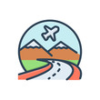 © WEBTECHOPS - Color illustration icon for tourism