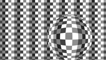 Ball 3d Effect Moving In Black And White Background