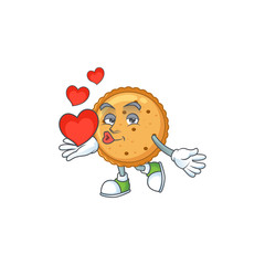 Sticker - A sweetie peanut butter cookies cartoon character holding a heart