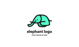 Fototapeta Dinusie - The concept of modern Sderhana elephant logo design is easy to remember