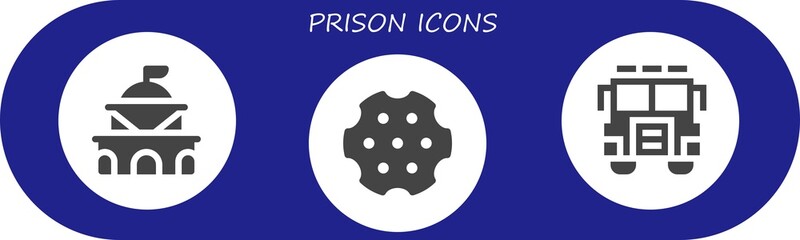 Wall Mural - prison icon set