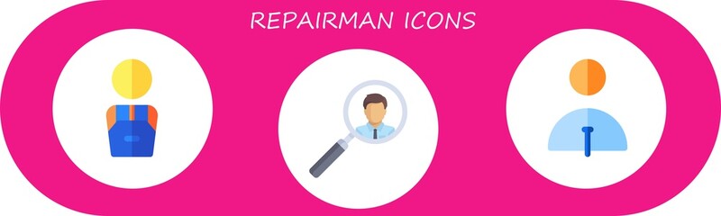 Poster - Modern Simple Set of repairman Vector flat Icons