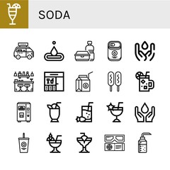 Sticker - soda icon set