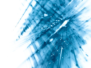Poster - Abstract blue on white background element. Fractal graphics 3d illustration. Science or technology concept.
