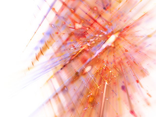 Poster - Abstract red on white background element. Fractal graphics 3d illustration. Science or technology concept.