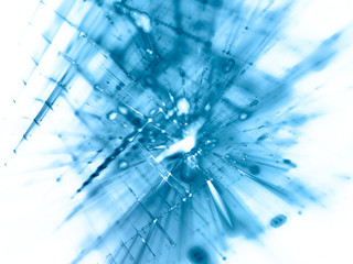 Poster - Abstract blue on white background element. Fractal graphics 3d illustration. Science or technology concept.