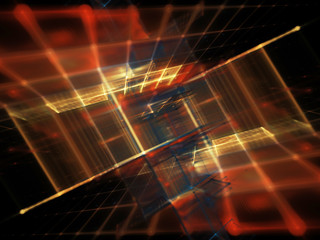 Fototapete - Abstract background element. Fractal graphics 3d illustration. Science or technology concept.