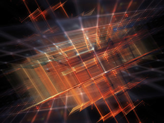 Fototapete - Abstract background element. Fractal graphics 3d illustration. Science or technology concept.