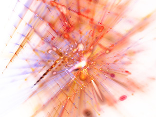 Poster - Abstract red on white background element. Fractal graphics 3d illustration. Science or technology concept.