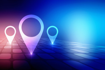 Poster - 2d rendering Red map pointer